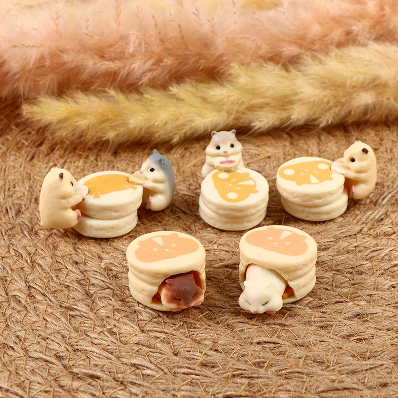 Neue Kreative Puppe haus Hamster Eatting Desserts Hamburger Lebensmittel Zubehör Mini Dekoration Kinder Spielen Spielzeug Zufall Stil