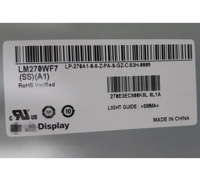 Imagem -05 - Nova 27 Polegadas Lm270wf7 Ssa1 Lm270wf7 Ssb1 Lm270wf7-ssb2 Lm270wf7-sse1 Lm270wf7-sse2 Lm270wf7-ssd1 d2 d3 Visor do Painel de Lcd