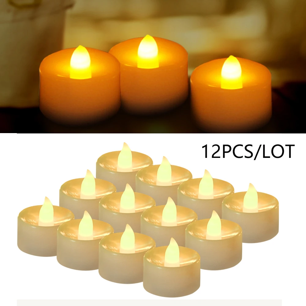 48X Electric Candle Tea Light Warm White LED Flickering Tealight Romance Night Candles Light Home Bedrrom Party Wedding festival