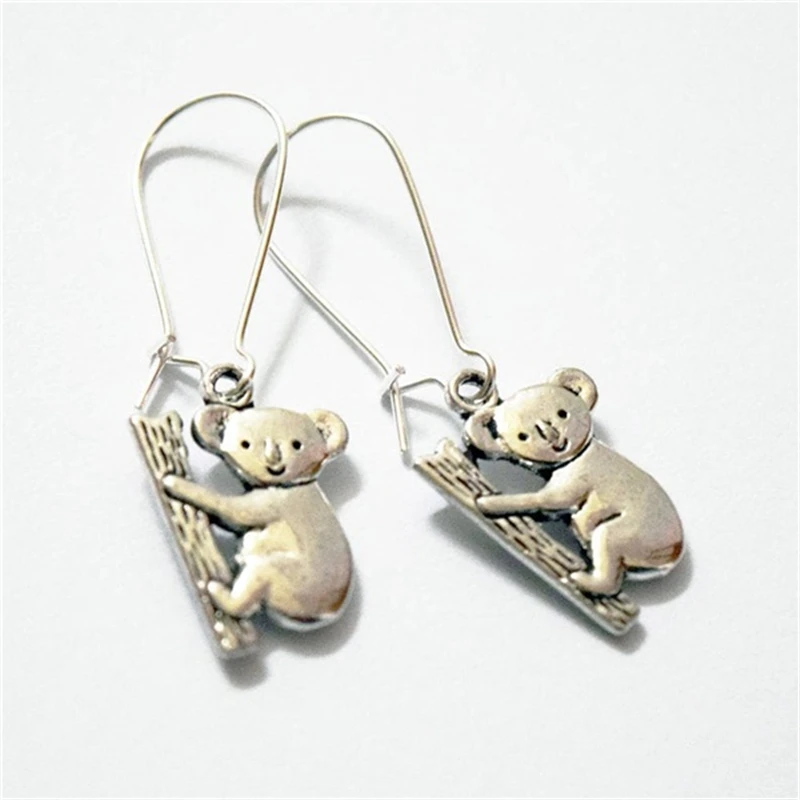 Cute Koala Bear Earrings, Drop Earrings, Koala Dangle Earrings