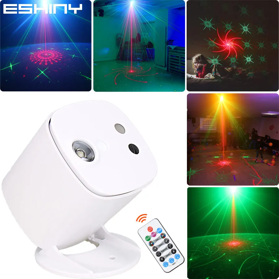 

ESHINY Stars/24/40/64 Patterns DJ Laser Light Disco Party R&G Projector RGB LED Bar Magic Dance Stage Lighting Sky Mini USB Z4N7