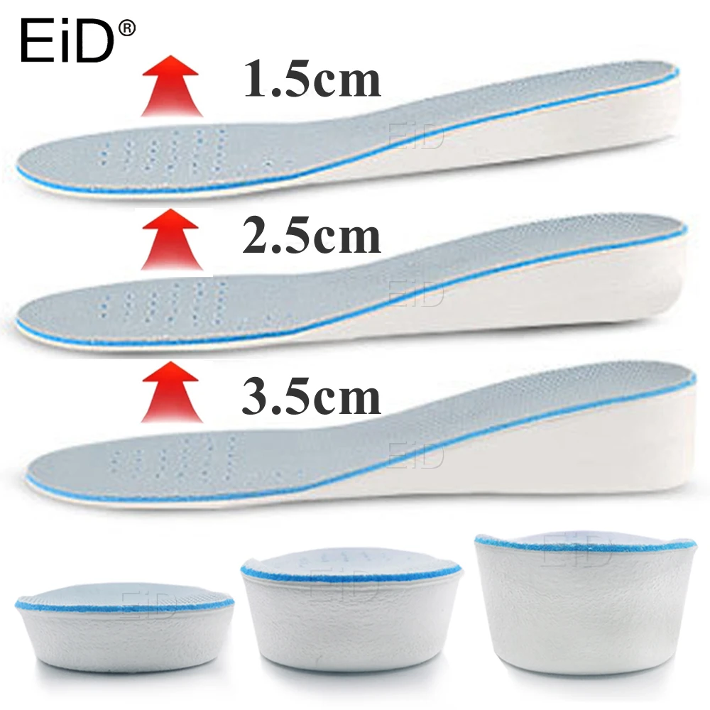 Invisible EVA Ultra Thin Height Increase Insoles with Breathable Comfortable Polyester Bottom Shoe Insole Height 1-3.5cm Unisex