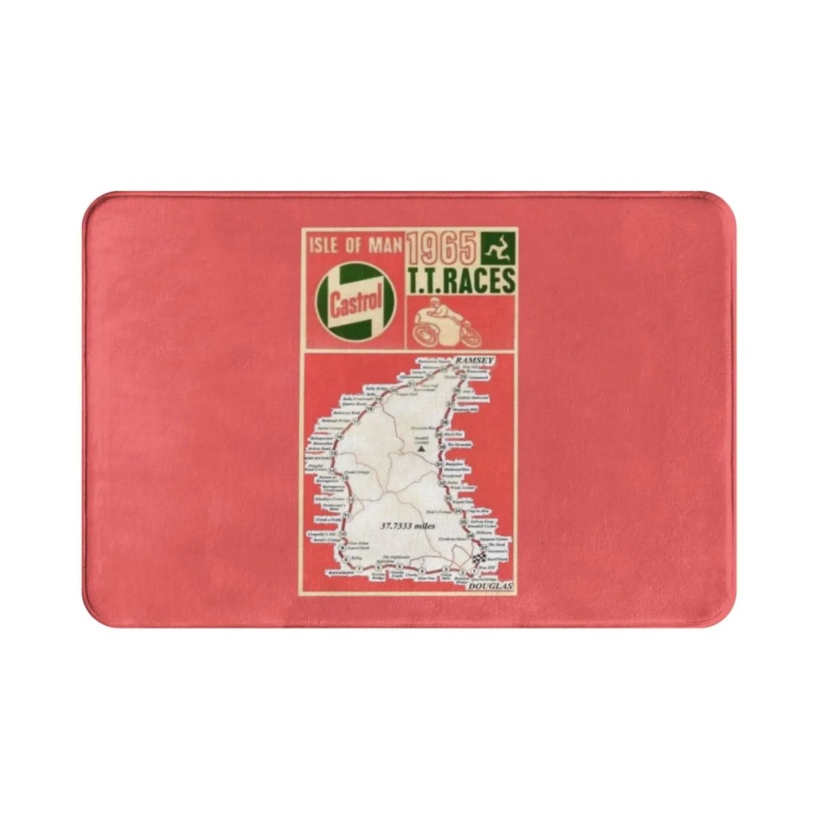 Isle Of Man Tt Vintage Map Carpet Mat Rug Cushion Soft Non-Slip Norton Moto Guzzi Laverda Isle Of Man Tt Race Bsa Joey