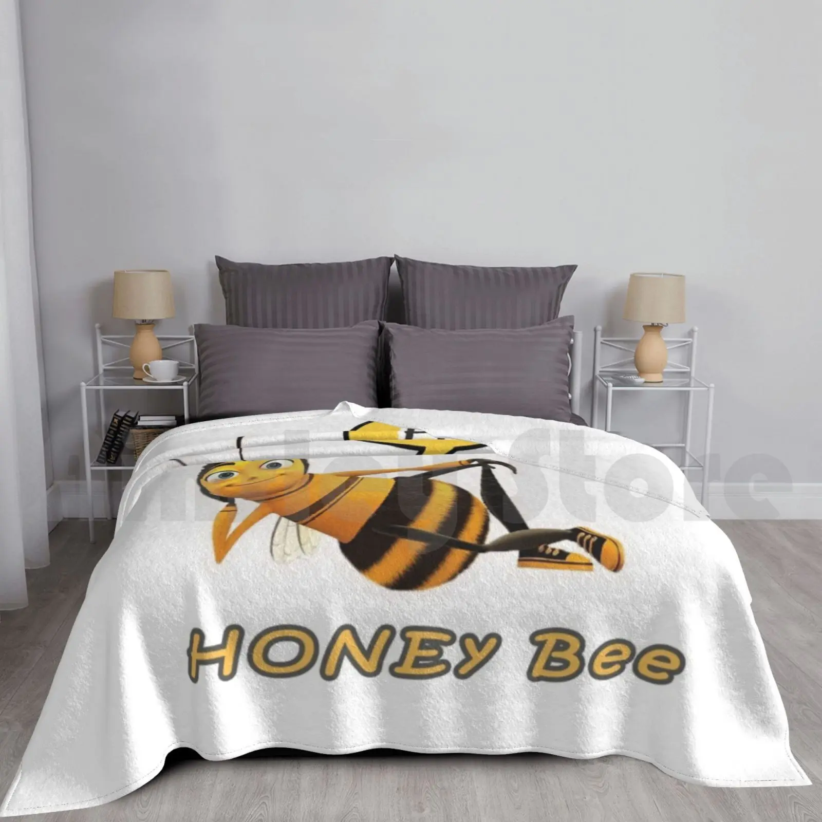 Hi Honey Bee Blanket Fashion Custom Bumblebee Beekeeper Honeycomb Bee Kind Buzz Bee Happy Cute Hive Bee Lover