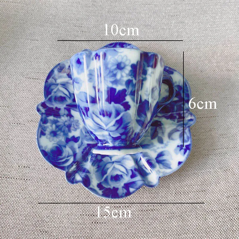 Painted Ceramic Plate Hollow Out Home Main Course Blue and White Porcelain Dinner Plates Fruit Salad Dish Kitchen Tableware