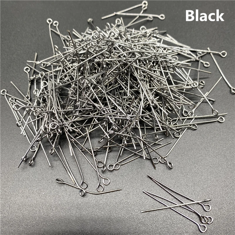 100-200pcs/Lot Eye Head Pins 15/20/25/30/35/40/45/50/60mm Eye Pins Findings For Diy Jewelry Making Jewelry Accessories Supplies