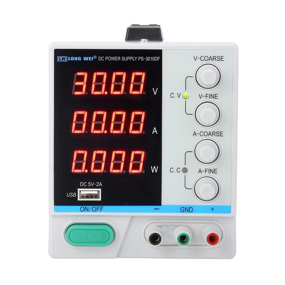 New PS-3010DF 30V 10A Laboratory DC Power Supply Adjustable 4 Digit Display USB Charging Output Regulated DC Power Supply Repair