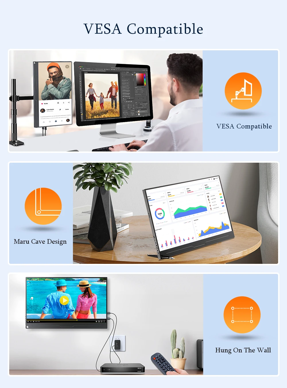 Uperfect 15.6 Inch Fhd Monitor Hdr 1920X1080 Ips Hdmi Type-C Screen Display Draagbare Gaming Dsiplay PS4 Raspberry Pc computer