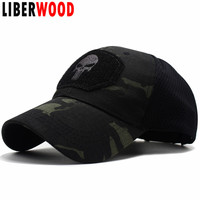 LIBERWOOD Operator Cap Bundles Skull Mesh Fitted Tactical Cap CP Special Force Sniper SWAT Hat Place Patch