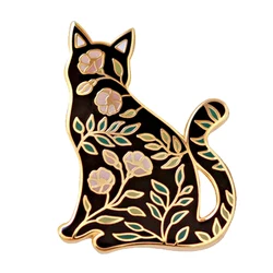 Cat badge brooch