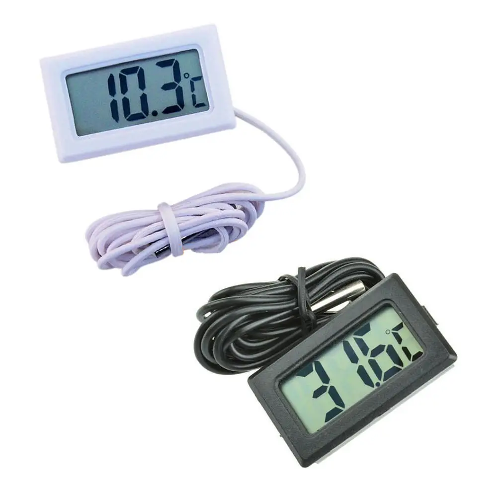 FY-10 Mini LCD Digital Thermometer Aquarium Car Water Bath Temperature Tester Detector Monitor Embedded Temperature Sensor 1M