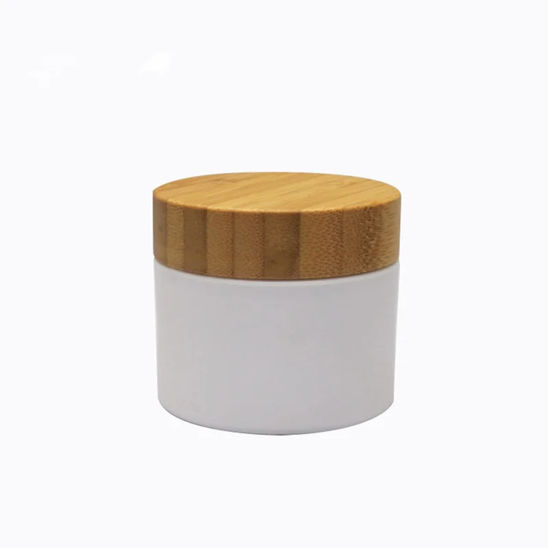 10/20/30PCS 10/20G White PP Eye Cream Jar Pot with Bamboo Cap Empty Facial Mask Box Cosmetic Refillable Bottle Bamboo Pot Tin