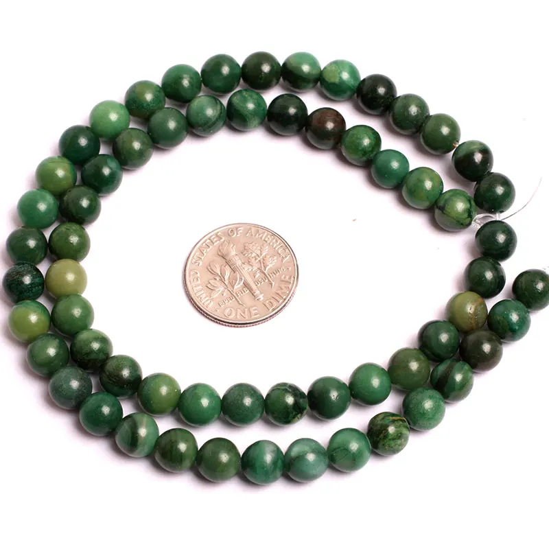 6mm 8mm 10mm Green African Jades (Jadeite) Acceories Beads Natural Jades Round Beads For Jewelry Making Strand 15\