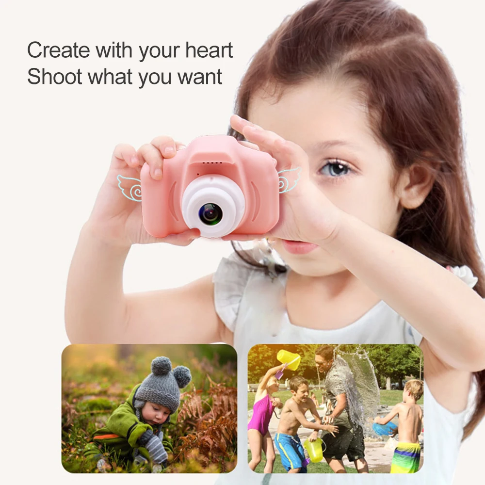 Kids Mini Digital Camera 2 Inch Cartoon Cute Camera Toys Children Birthday Christmas Gift 1080P Toddler Toys Camcorder Camera