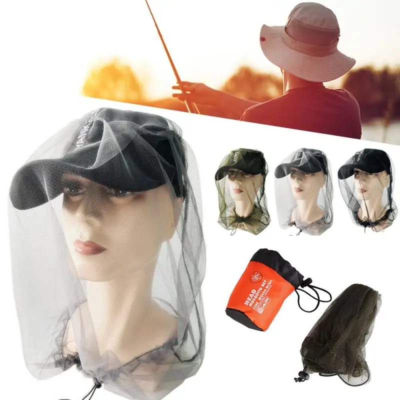 Outdoor Fishing Cap Anti-mosquito Cover Mosquito Head Net Hat Fishing Hat Bug Mesh Face Protector Travel Camping Fishing Cap