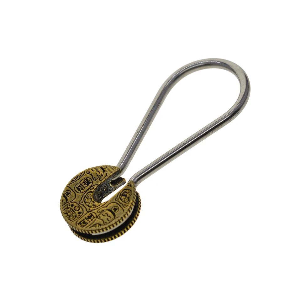 Brass & Stainless Steel Oval Lock Carabiner Keychain