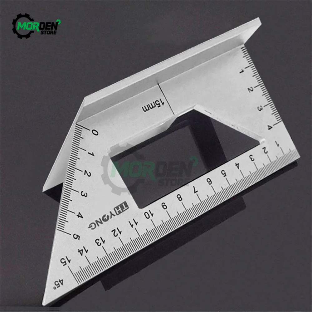 Aluminum Woodwork Scriber T Ruler Multifunction Square 45/90 Degree Gauge Angle Ruler Measuring Woodworking Tool