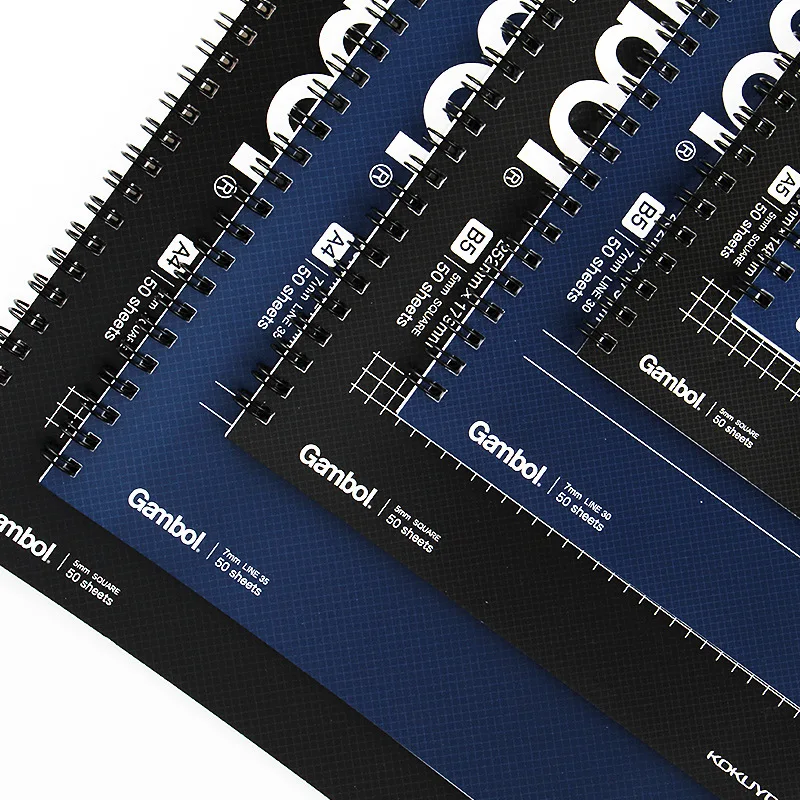 KOKUYO Gambol Notebook A5/B5 - 50 Sheets - 5mm Square 7mm Line Soft Ring Loose Note Diary Planner Journal Office School A6744