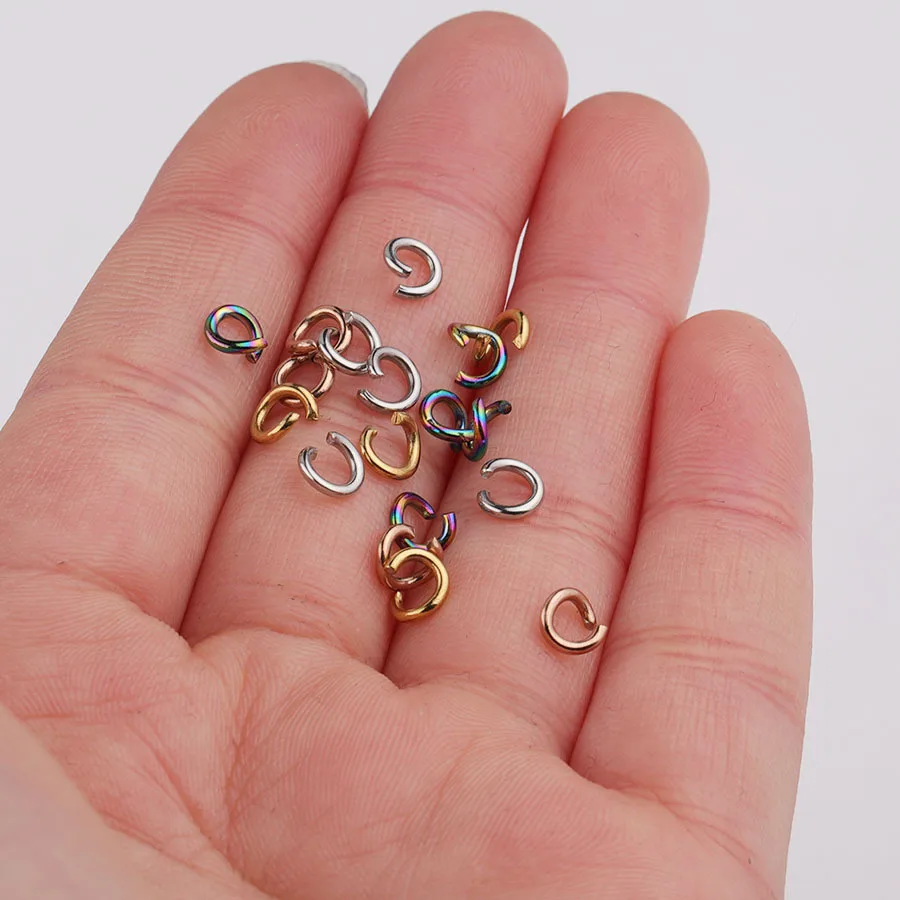 

DIY accessories for bracelet/necklace/keychain jewelry making 100pcs/lot 1*5mm 5 color stainless steel jump rings