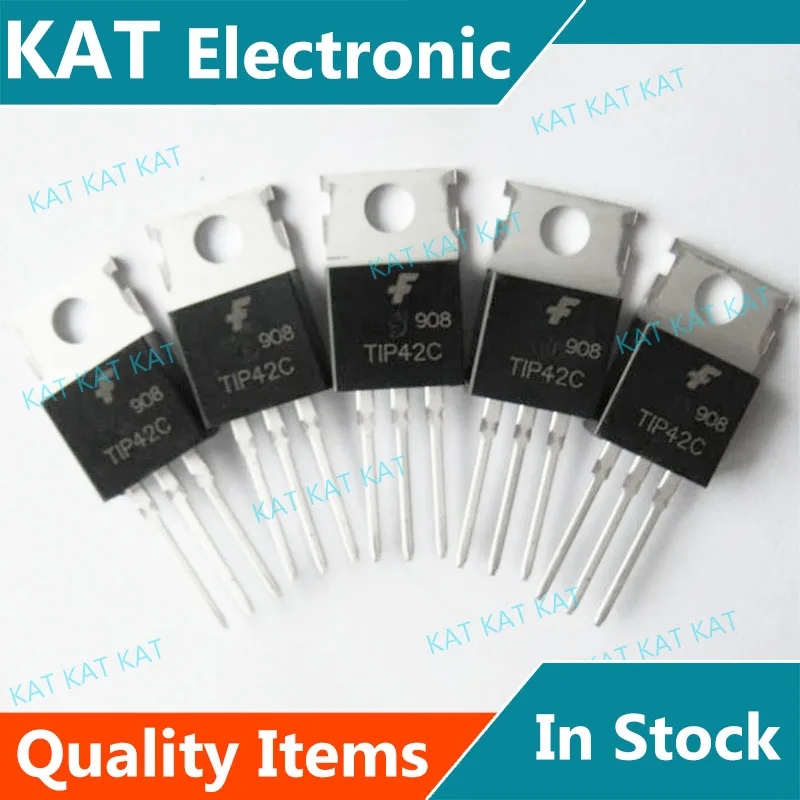 Transistor de silicona Epitaxial TIP42A TIP42B TIP42C TO-220 PNP, 5 unids/lote