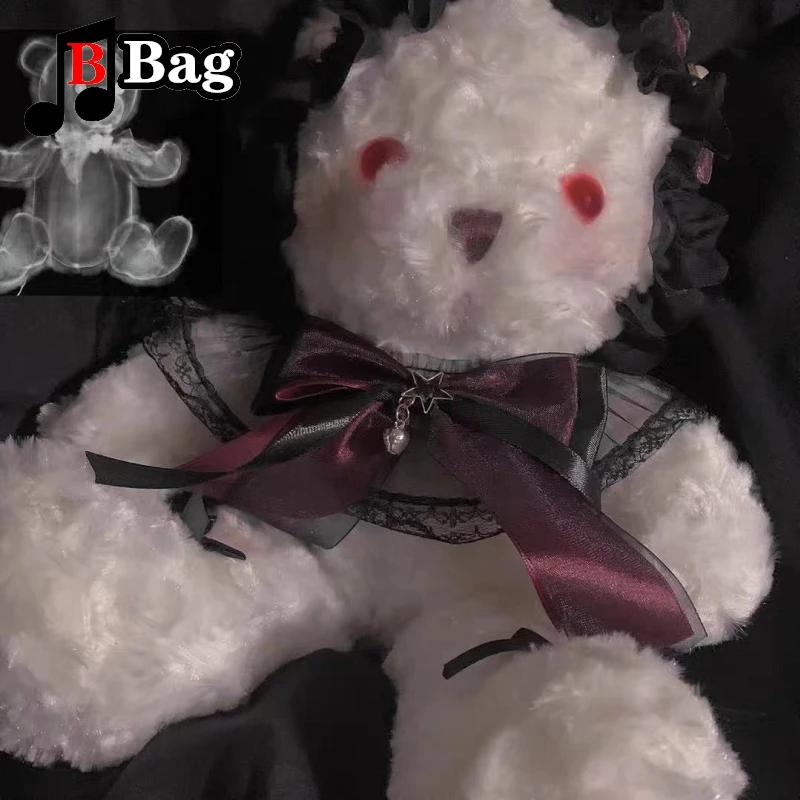 Harajuku Gothic Girl Lolita Kawaii Bear Doll borse a tracolla Soft Girls Cosplay bloody Plush Crossbody bag Handbag regali di Halloween