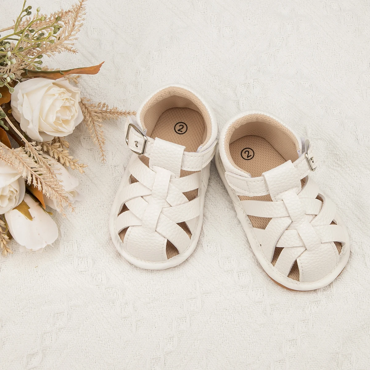 

New Baby Summer Sandals For Girls Sandals For Boys Rubber Soft Sole PU Leather Non-Slip Toddler First Walker Baby Crib Newborn