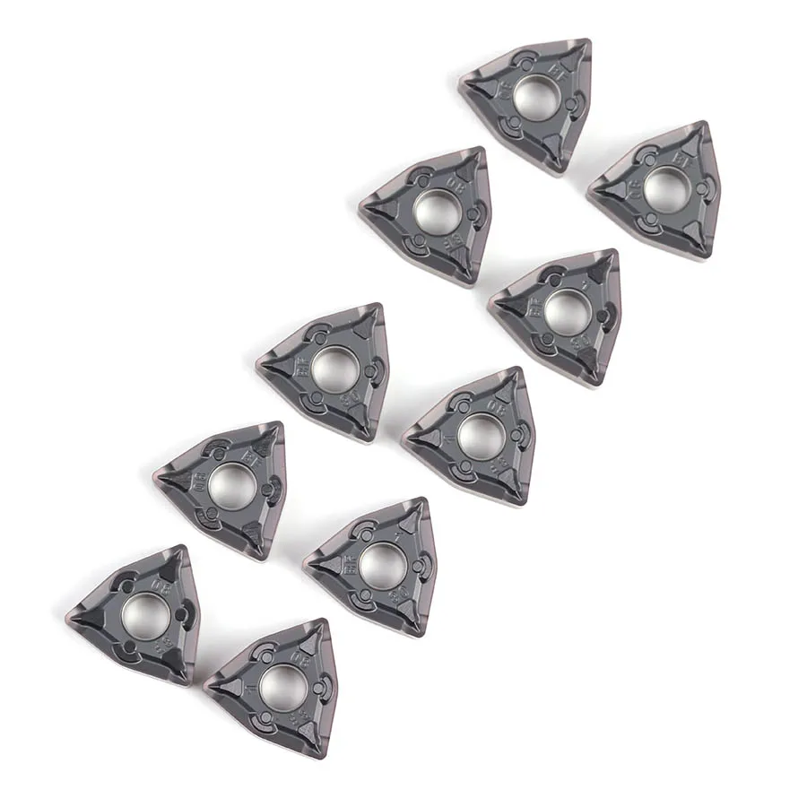 10PCS CNC lathe turning blade WNMG080404-BF/BM WNMG080408-BM/BF HS7125 peach-shaped stainless steel Carbide External turning too
