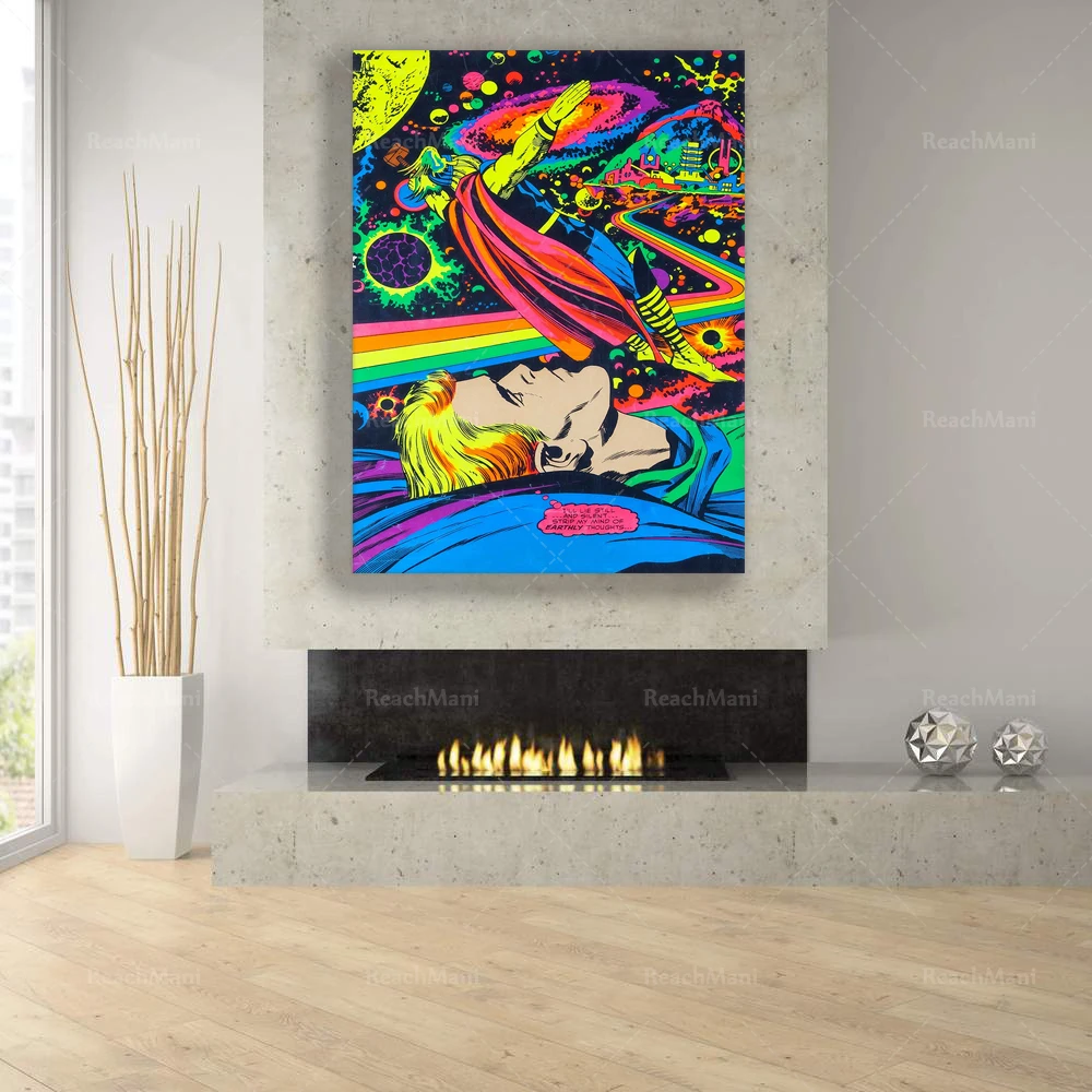 Black light Canvas Poster Home Deco Print  (No Frame)