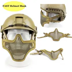 Nuove maschere da caccia a mezza faccia militari da caccia Mesh metallico traspirante adatta al casco veloce