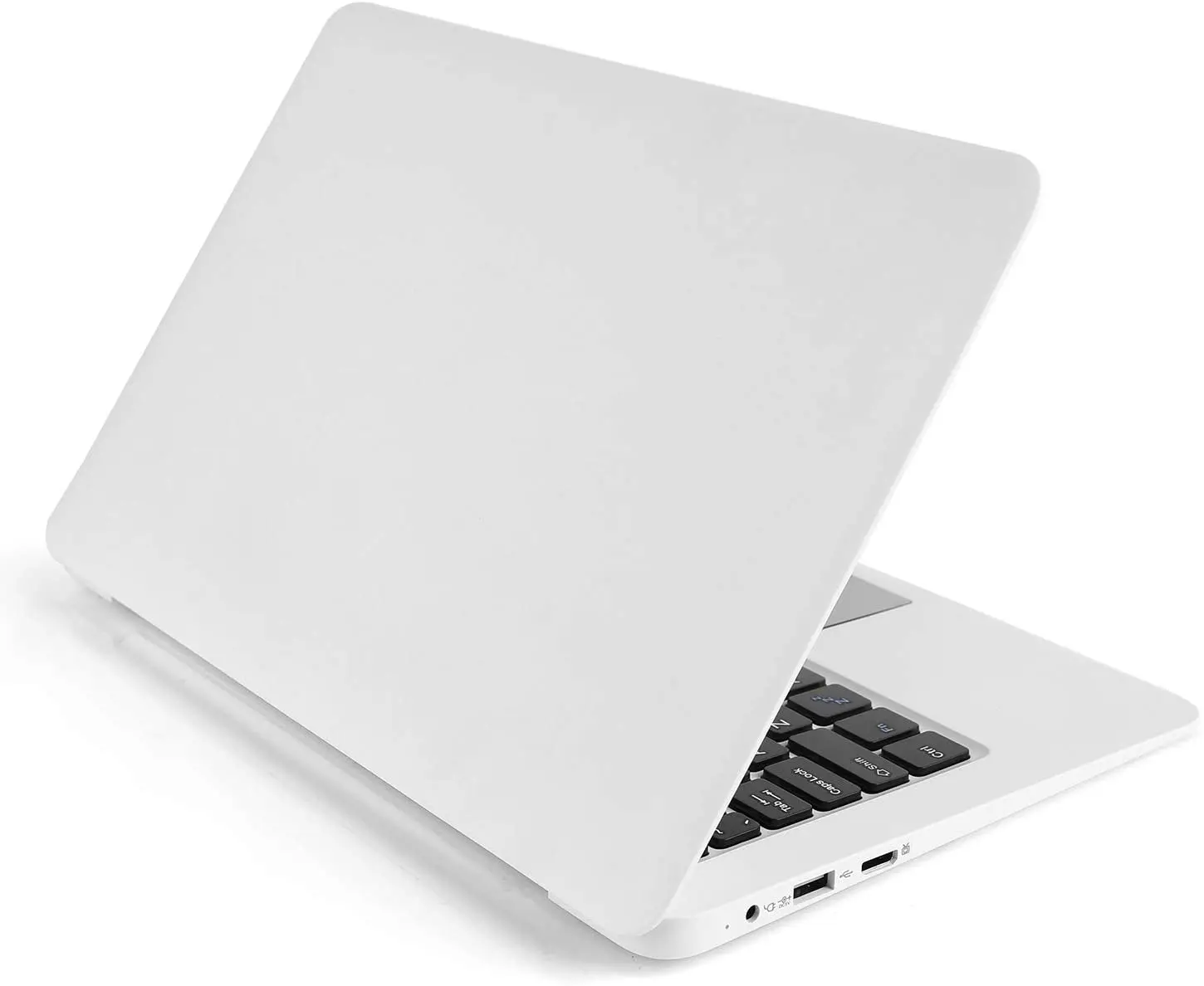 10.1 inches Android 12 Computer Laptop 2GB+64GB Ultra Thin and Light Netbook Android Quad Core CPU Laptop PC  Wi-Fi USB (White)