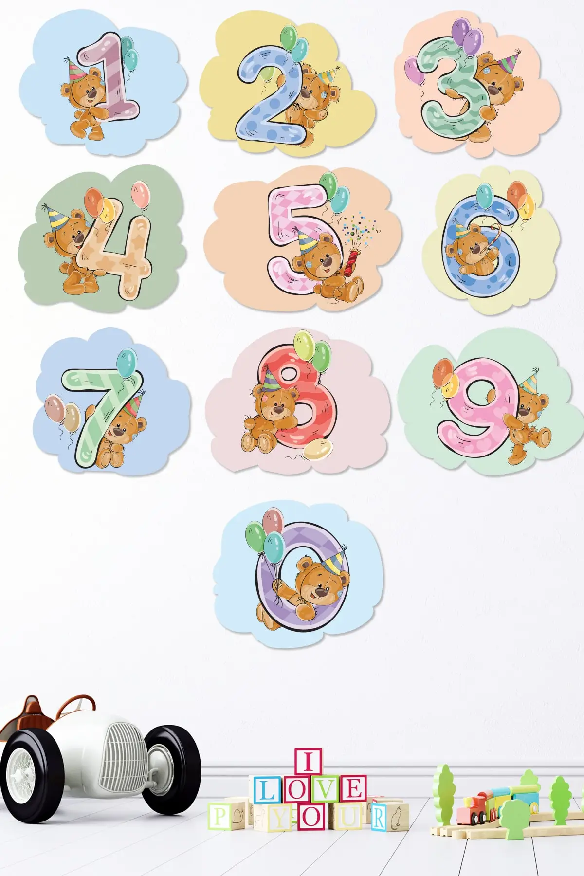 Cute Bears Child Room Wall Adhesive Pvc Home Decor Kids Baby Tutorial Wallpaper Self-Adhesive 2021