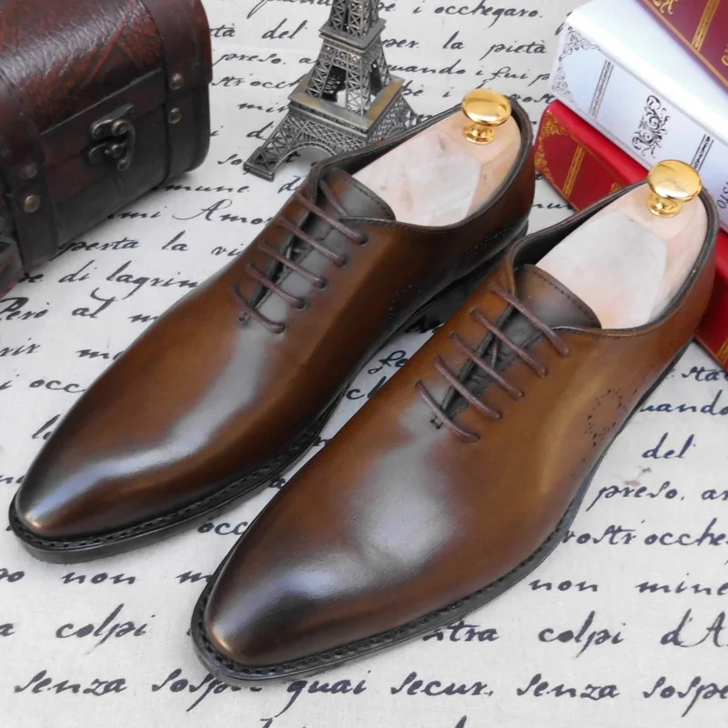 MALONEDA SKP140 Brand New Italy Handmade Classic Brogue Oxfords Leather Full Genuine Leather With Goodyear Welted