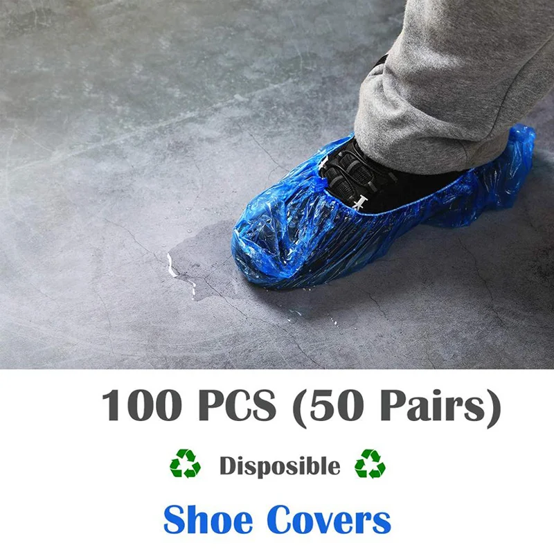 Disposable T-Buckle Overshoes for Automatic Shoe Cover Dispensers Dustproof Boot Covers Waterproof Plastic and Non-Woven Indoor