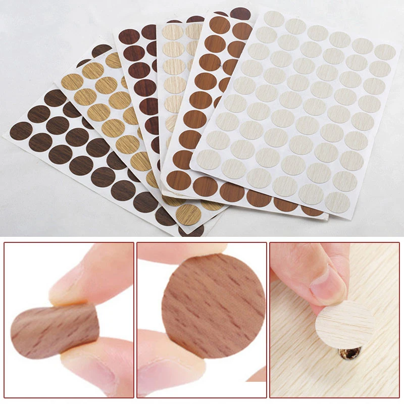 54Pcs/sheet Screw Hole Sticker 21mm PVC Waterproof Self Adhesive Furniture Stains Screw Cover Caps Stickers Desk Cabinet Films