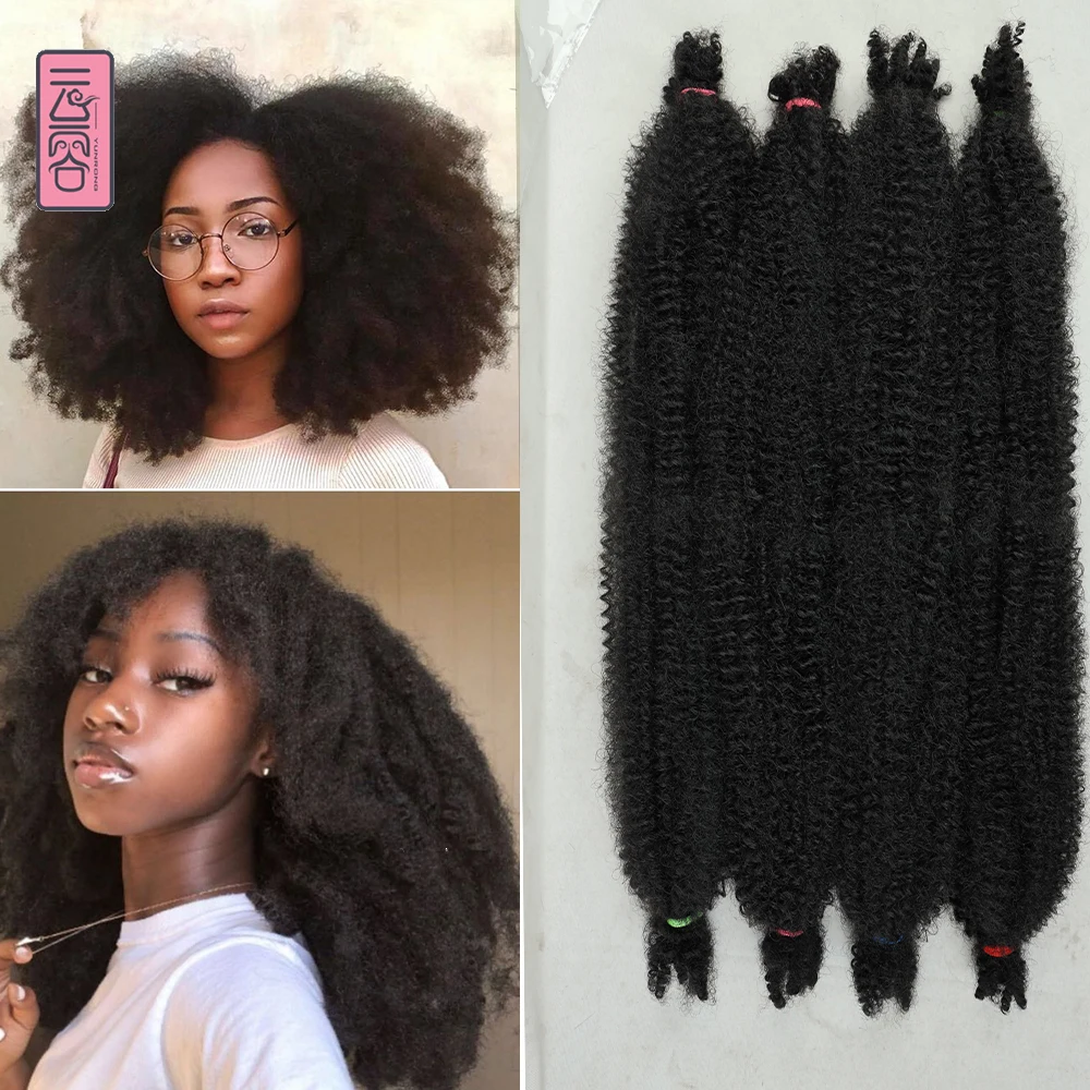 Yunrong Kinky Marley Vlechten Haar Veerkrachtig Afro Twist Haak Hair Bulk Extensions Faux Locs Marely Vlecht Voor Afrikaanse Vrouwen