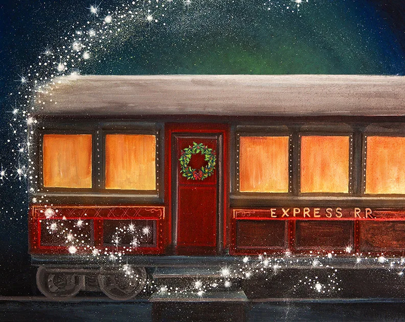 Polar Express Train Magic Model Railroad photo backdrop High quality Computer print christmas backgrounds