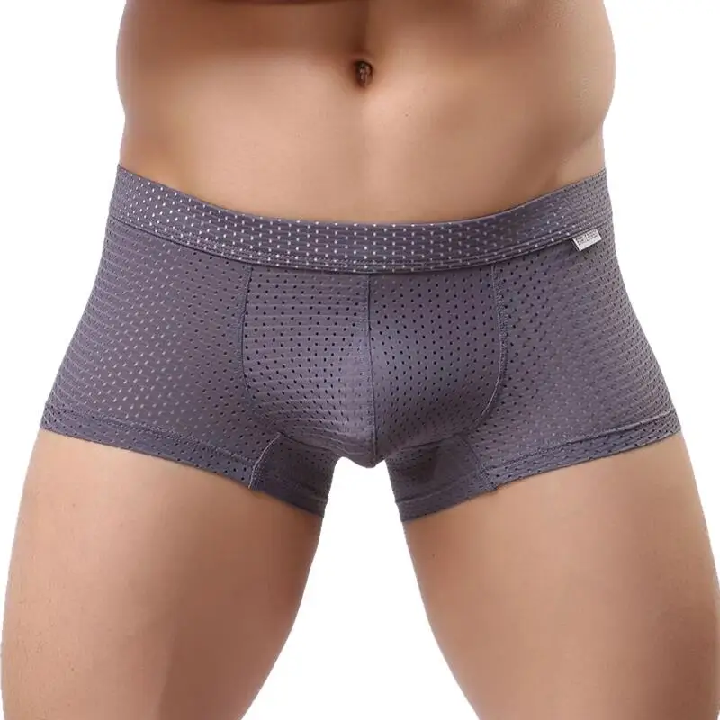 High Quality Underwear Men\'s Panties Summer Breathable Mesh Men Boxers Sexy U convex Underpants Boxershorts Men Boxers Briefs