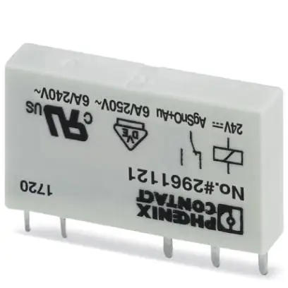 Relé de 10 piezas, REL-MR- 24DC/21AU - 2961121 1NO + 1NC | 24VDC | Sin Luz | 6A