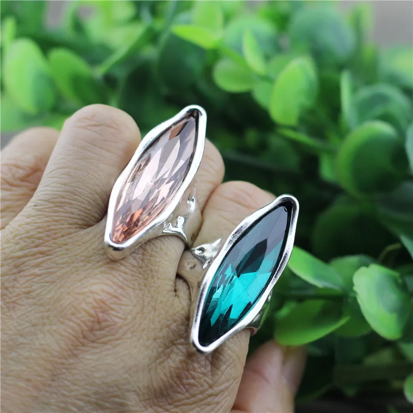 ANSLOW New Design Retro Fashion Jewelry Trendy Antique Silver Color Ring Creative Party Wedding Ring For Women Girls LOW0071AR