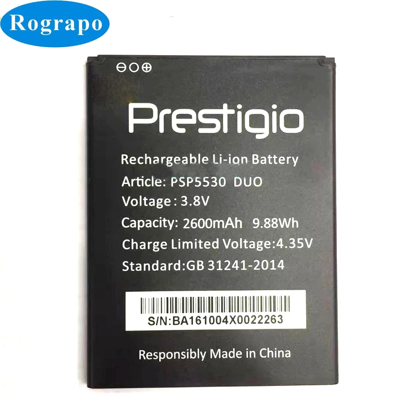 New 2600mAh PSP5530 Replacement Battery For Prestigio Grace Z5 PSP5530 DUO PSP 5530 PSP5530DUO Smartphone