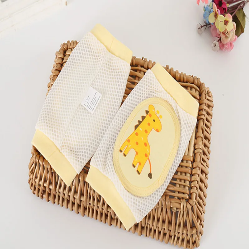 เด็กเข่า Pads ป้องกันผ้าฝ้ายน่ารักการ์ตูนเด็กเข่า Pads ลื่น Pad Crawling Baby Leggings 0-3Y