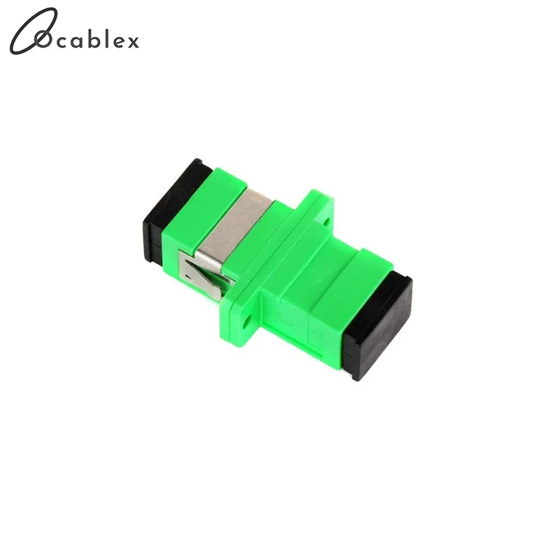 200pcs/Lot SC APC Adapter Connector Connector Simplex Single mode Plastic SM Fiber Optic Adapter