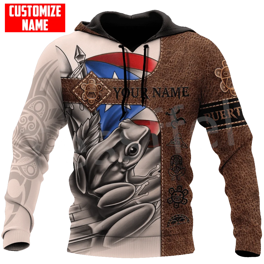 

Tessffel Newest Country Flag Puerto Rico Taino Caribbean Sea Tattoo Harajuku Pullover 3DPrint Men/Women Funny Casual Hoodies X11