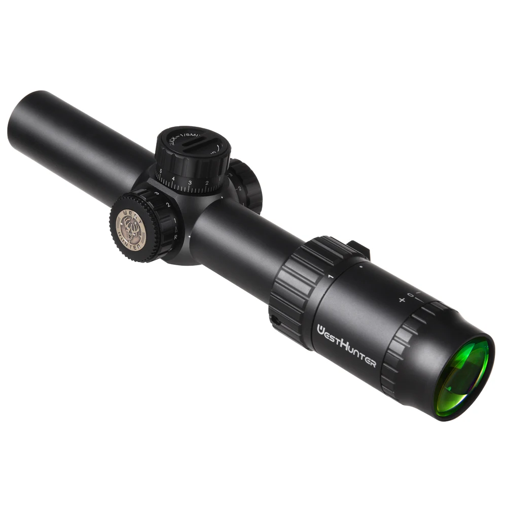 WESTHUNTER-mira de caza compacta HD 1-6X24 IR, Visor de Rifle táctico, retícula grabada de vidrio, amplio campo de visión, miras ópticas