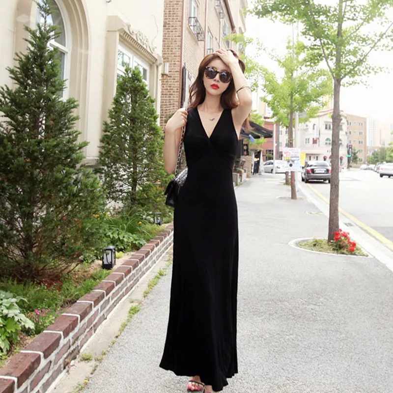 Long Dress Modal nightgowns women cotton Summer Sexy sleevesless women sleepwear sleep dress ночная рубашка Casual Outdoor