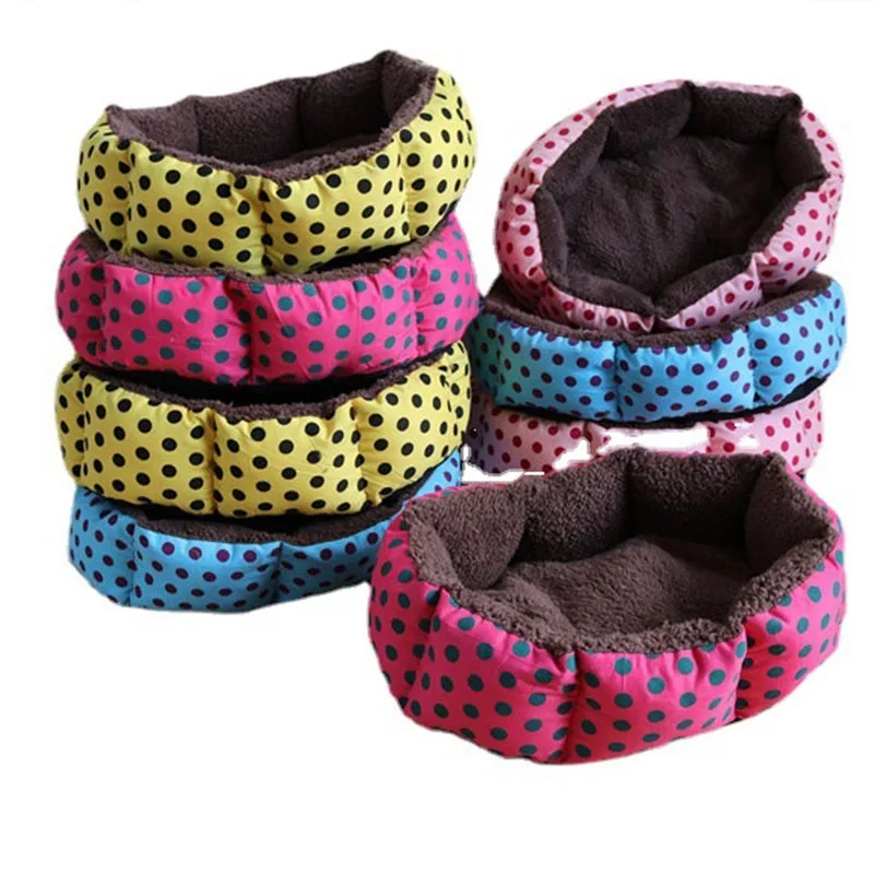 Super soft cotton pet nest small octagonal nest dot nest Teddy kennel cat nest removable and washable