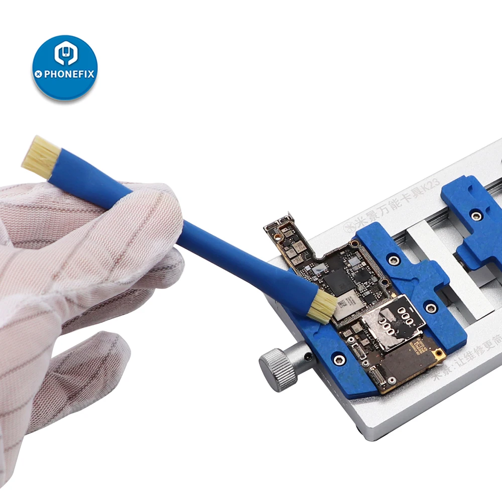 Cepillo Antiestático de doble cabezal, cepillo de limpieza de polvo para placa base de teléfono móvil, Kit de herramientas de limpieza de reparación BGA