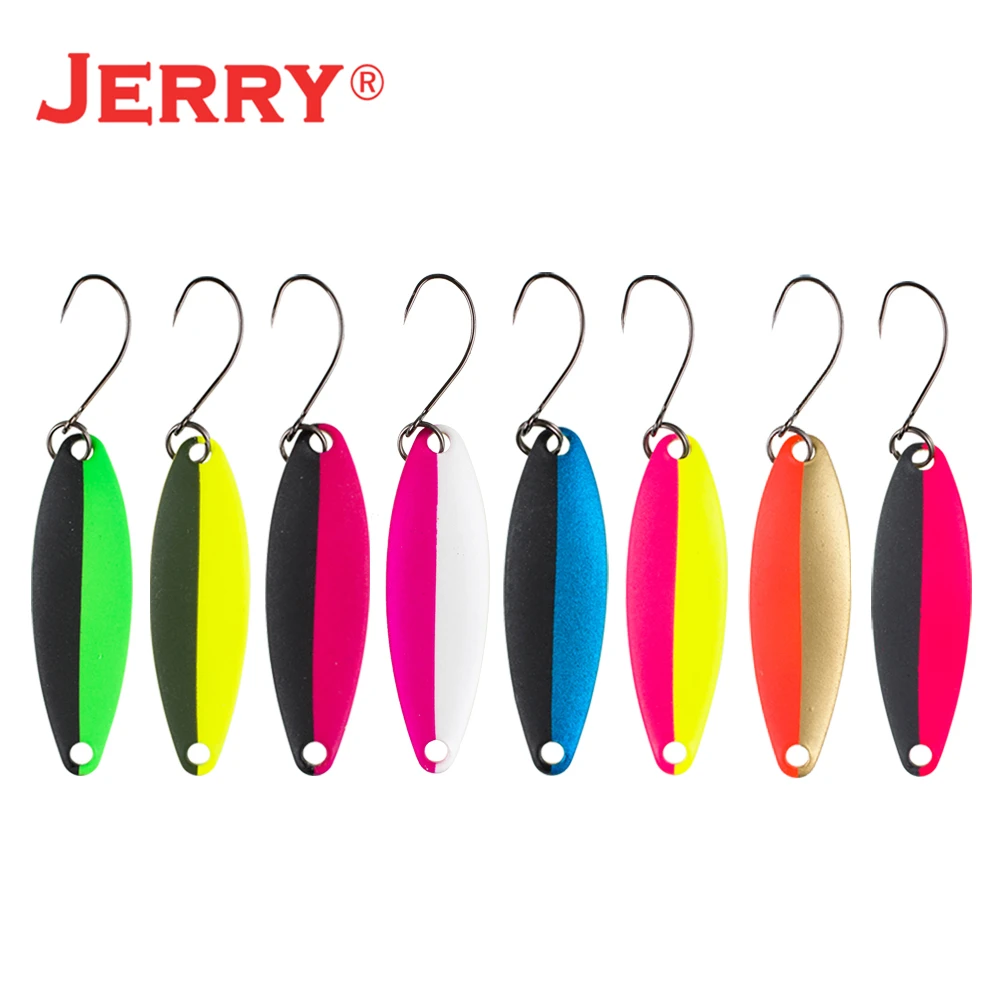 Jerry 3.3g 5g Artificial Fishing Lures Lightweight Trolling Spoons Kit Set Trout Perch Metal Spinner Bait