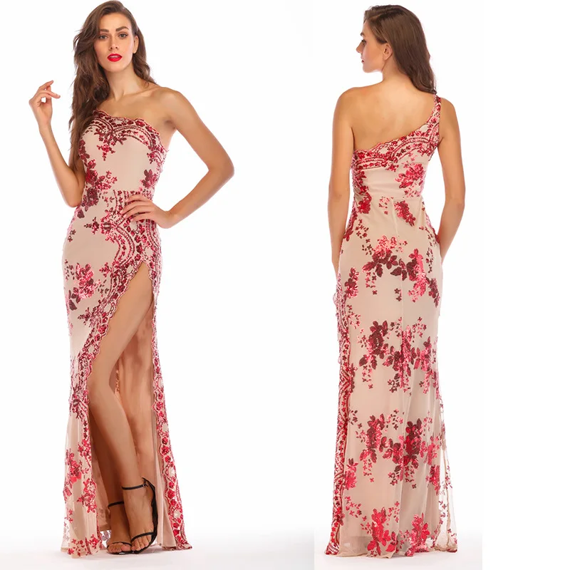 Maxivestido Sexy de lentejuelas sin hombros para mujer, vestido negro elegante, ajustado, largo, para fiesta y club nocturno