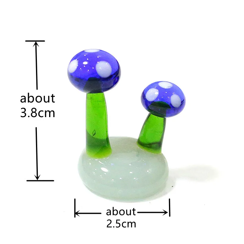 New Mini Cute Mushroom Glass Crafts Fairy Garden Miniature Flowerpot Ornament Decoration Terrarium Figurines Decor DIY Dollhouse